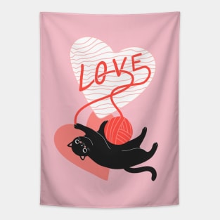 Knitting Love Cat for Cat Lovers Tapestry