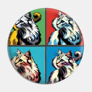 American Bobtail Pop Art - Cat Lovers Pin