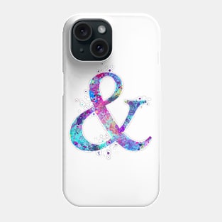 Ampersand Watercolor Typography Phone Case