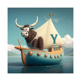 Letter Y for Yachting Yak from AdventuresOfSela T-Shirt