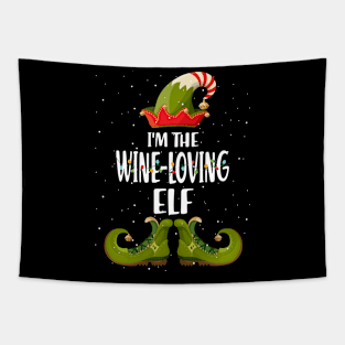 Im The Wine Loving Elf Christmas Tapestry