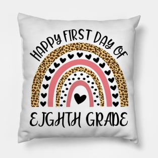 Back To School Rainbow Happy First Day Of Eighth Grade Pillow