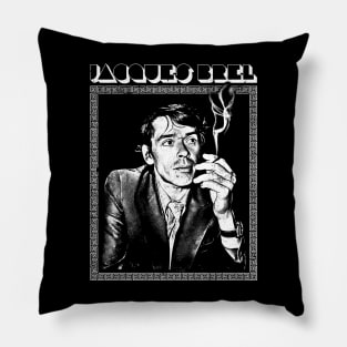 Jacques Brel -- Retro Fan Design Pillow