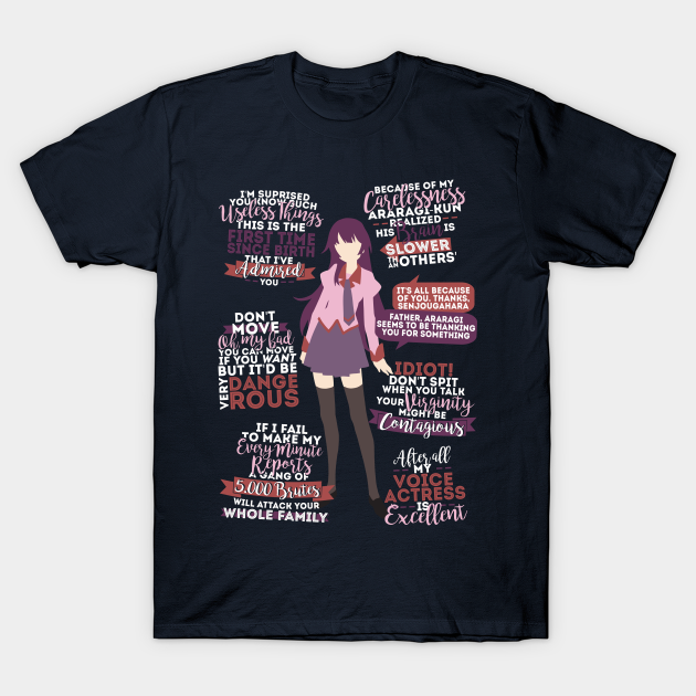 Senjougahara Hitagi Quotes Senjougahara T Shirt Teepublic 12 bakemonogatari senjougahara famous sayings, quotes and quotation. teepublic