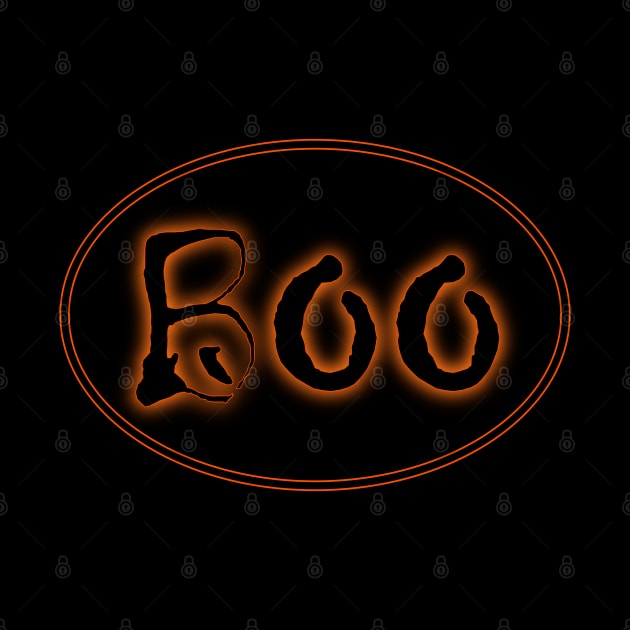 Glowing Orange Halloween Boo Bar Sign by gkillerb