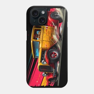 Hot Rod Truck Custom Classic Truck Retro Style Yellow and Red Vintage Hot Rod Phone Case