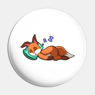 Fox at Sleeping with Pillow Pin