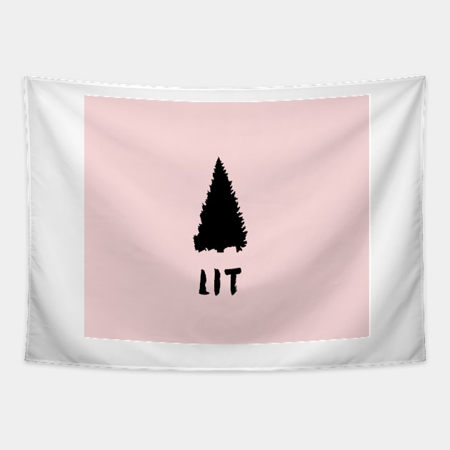 LIT christmas tree - cheeky christmas Tapestry by RoseAesthetic