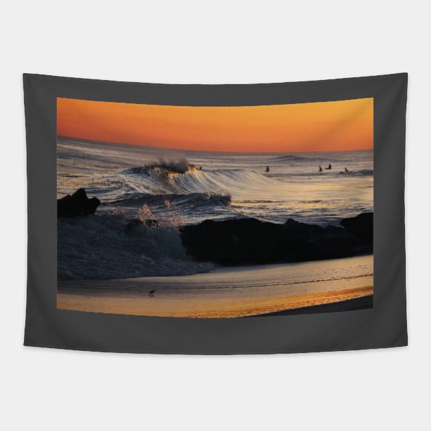 Ocean Sunset Tapestry by croper