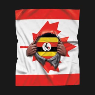 Uganda Flag Canadian Flag Ripped - Gift for Ugandan From Uganda T-Shirt