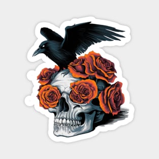 Floral Skull: Beauty and Darkness in Harmony Magnet