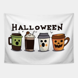 Cute Halloween coffee Tapestry