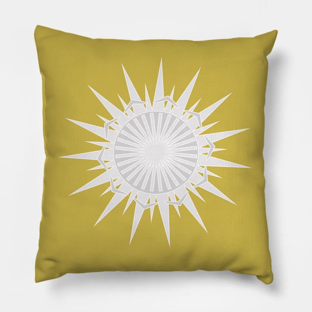 Golden Sun Pattern Pillow by TheJadeCat