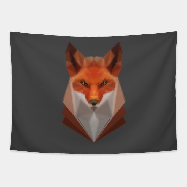 a fox, low poly Tapestry by jkim31