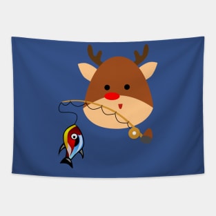 Merry Christmas Reindeer & Fishing Tapestry