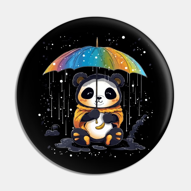 Panda Rainy Day With Umbrella Pin by JH Mart