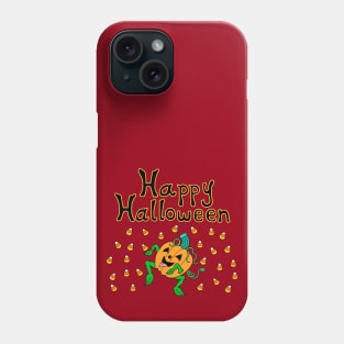 Halloween Pumpkin with Candy Corn Rain Phone Case