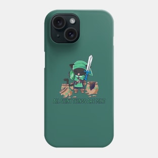 Cute black cat adventurer All shiny things are mine Phone Case