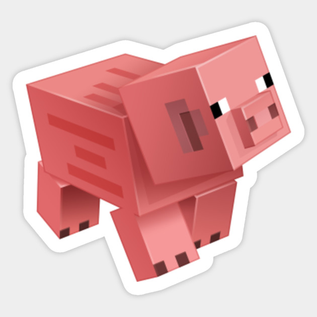 minecraft pig minecraft sticker teepublic