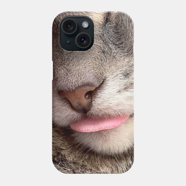 Grey Cat Tongue Blep (gifts) Phone Case by VisualSpice