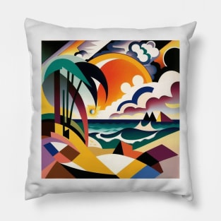 Abstract Art Style - Tropical Beach Pillow