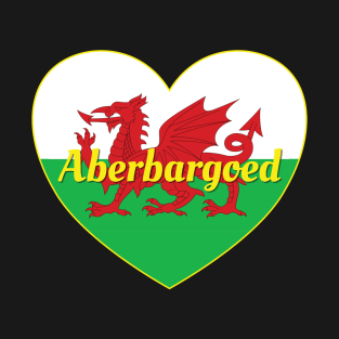 Aberbargoed Wales UK Welsh Flag Heart T-Shirt