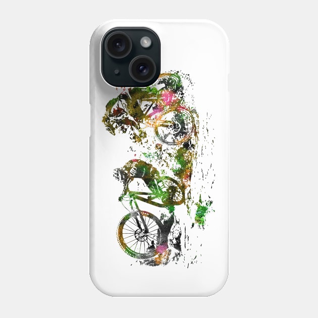 Mountain biking couple Phone Case by RosaliArt