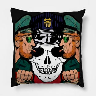 Rebel smoking and radical biker Pillow