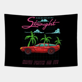 illustration retro 80 s car pixel Tapestry