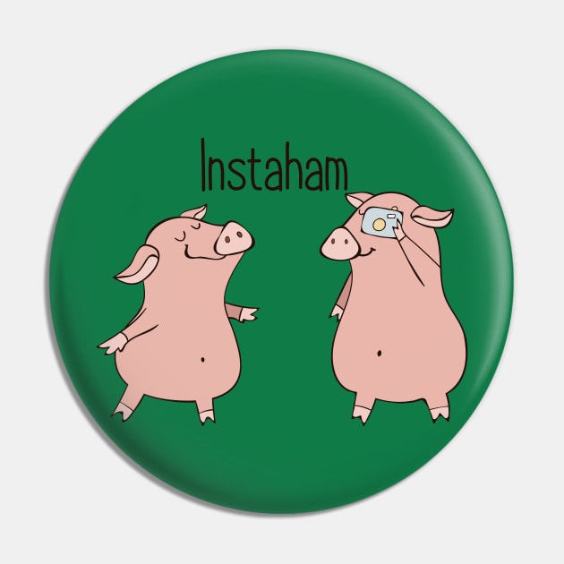 Instaham- Funny Pig Selfie Gift Pin by Dreamy Panda Designs