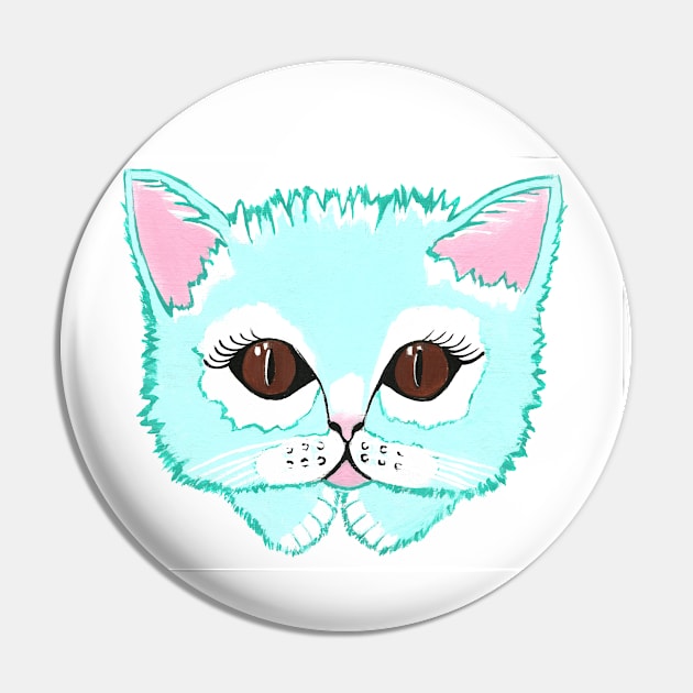 MISS Kitty Cat Painting Pin by SartorisArt1