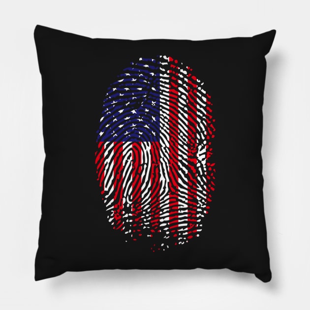 AMERICAN FLAG FINGER PRINT PATRIOTIC Pillow by AdiGunawan250282