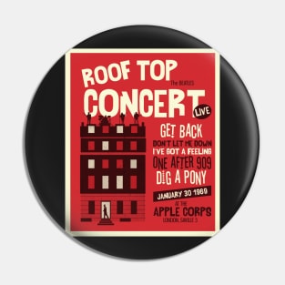 Roof top concert red Pin