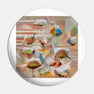 Colorful Bird Abstract Pin