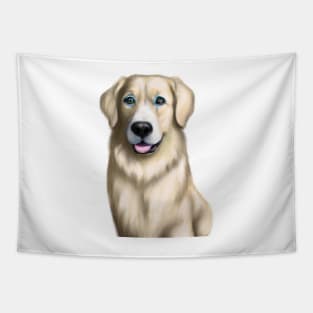 Cute Golden Retriever Drawing Tapestry