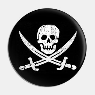 Pirate Jolly Roger distressed Pin