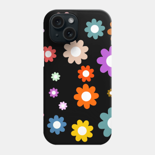 Cute flowers on black Phone Case