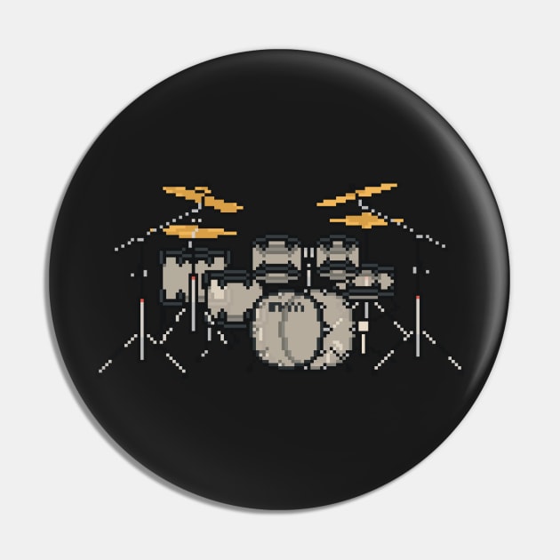 Pixel See Through Drums Pin by gkillerb