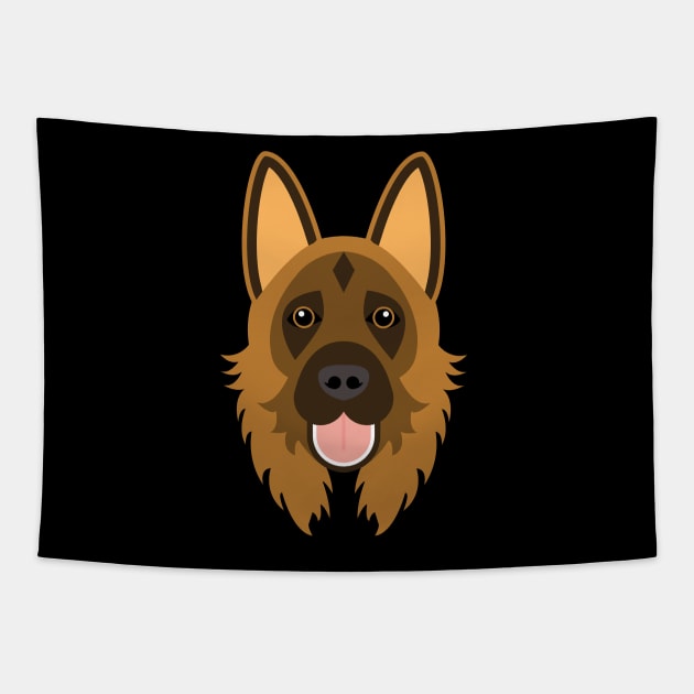 German Shepherd dog face Tapestry by ShirtBricks