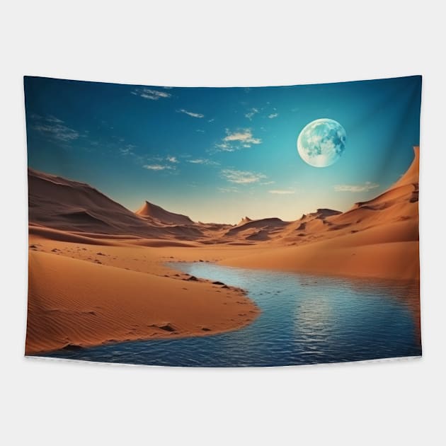 Desert Sand Land Serene Landscape Tapestry by Cubebox