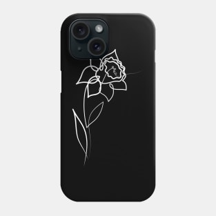 Daffodil Flower Minimal art | One Line Drawing | One Line Art Phone Case