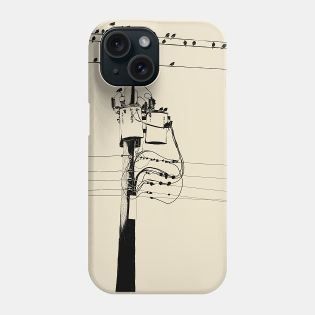 Telephone Pole (Dark on light) Phone Case by crimmart