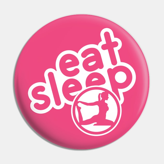 Eat Sleep Yoga - white Pin by AStickyObsession