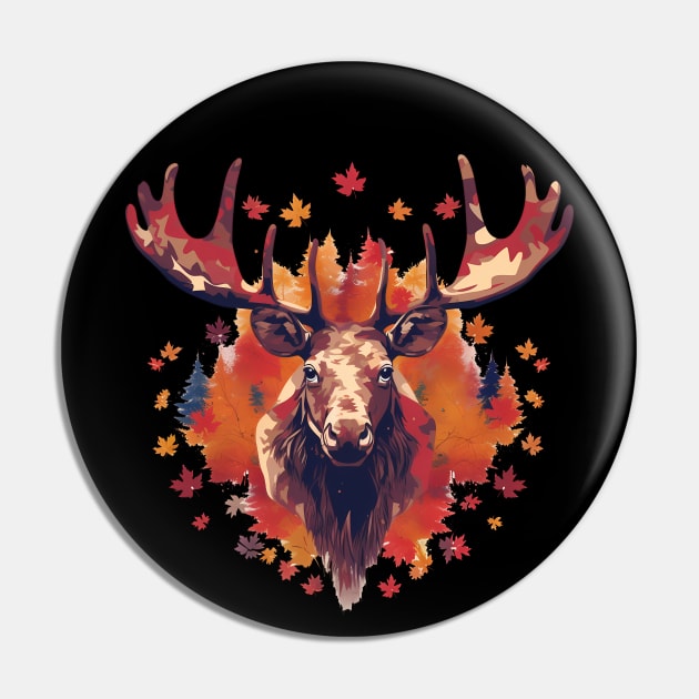 Moose with Maple leafs Canada Pin by dukito