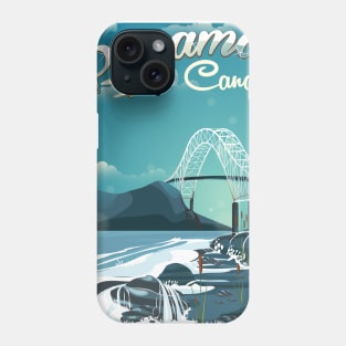 Panama Canal travel poster Phone Case