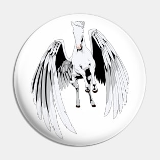 White Pegasus Flying Horse Pin