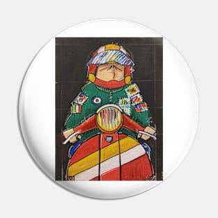 Retro Scooter, Classic Scooter, Scooterist, Scootering, Scooter Rider, Mod Art Pin