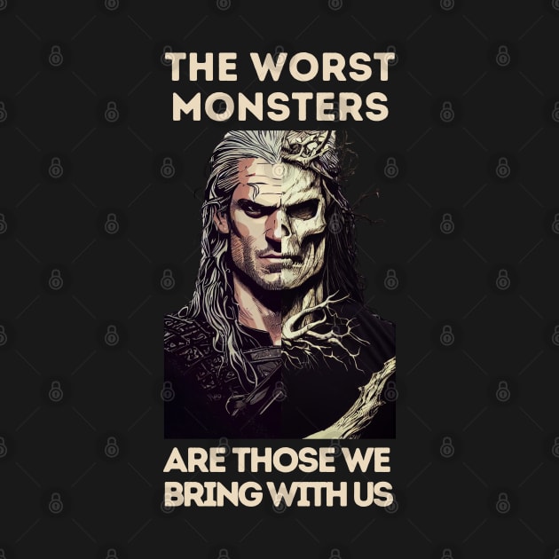 The Worst Monsters Are Those We Bring With Us - Black - Fantasy Witcher by Fenay-Designs