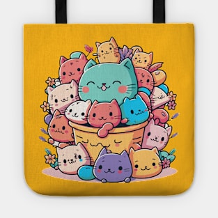 Kawaii pile of cats Tote