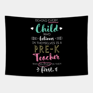 Great Pre-K Teacher who believed - Appreciation Quote Tapestry